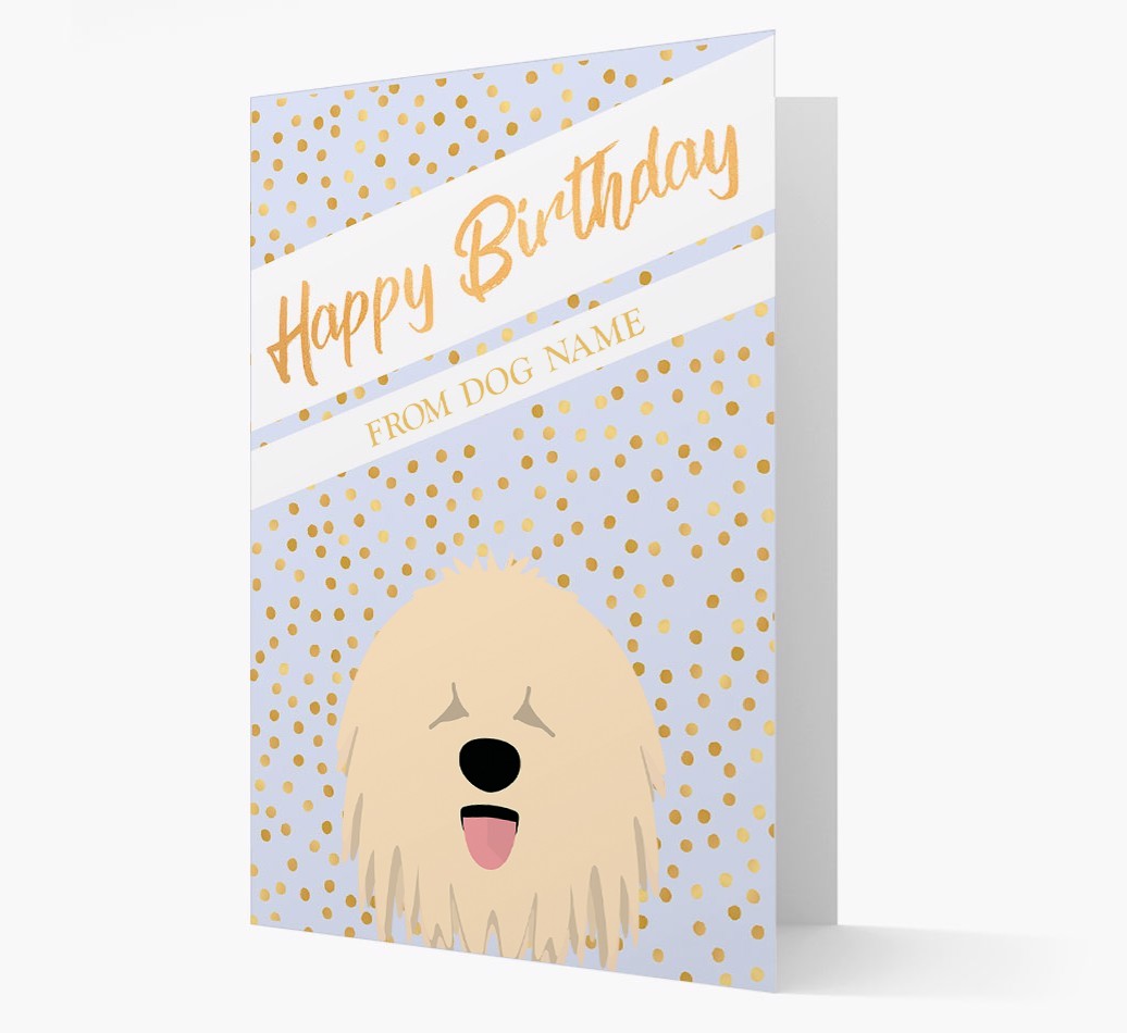 Personalized 'Happy Birthday' Gold Detail {breedFullName} Card