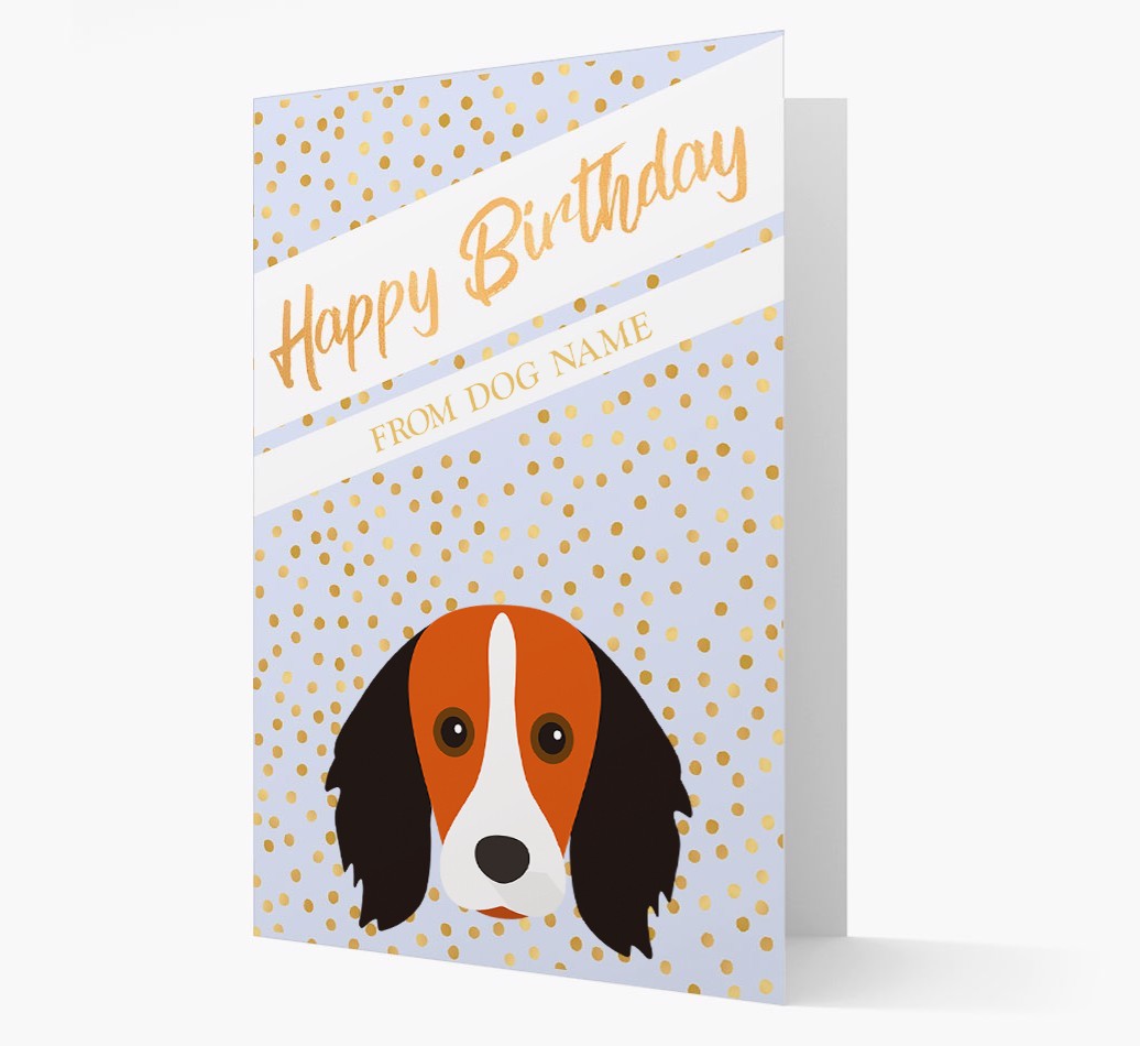 Personalised 'Happy Birthday' Gold Detail {breedFullName} Card