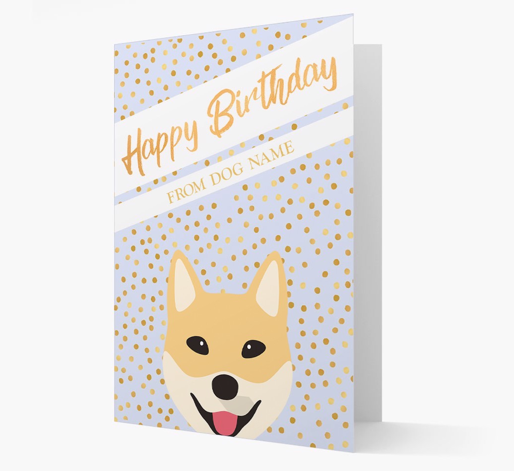 Personalised 'Happy Birthday' Gold Detail {breedFullName} Card
