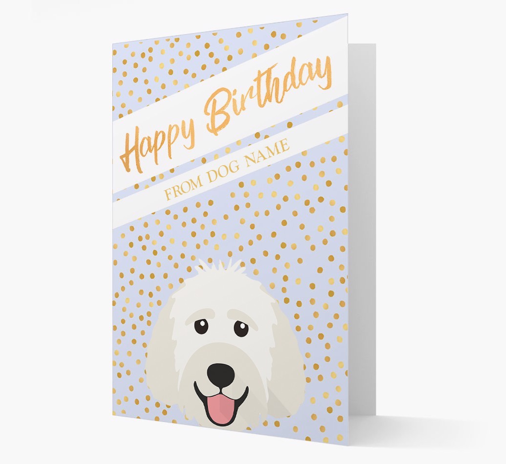 Personalised 'Happy Birthday' Gold Detail {breedFullName} Card