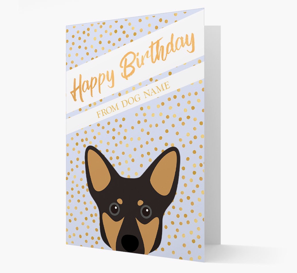 Personalised 'Happy Birthday' Gold Detail {breedFullName} Card