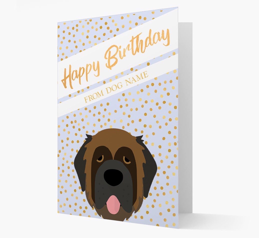Personalised 'Happy Birthday' Gold Detail {breedFullName} Card