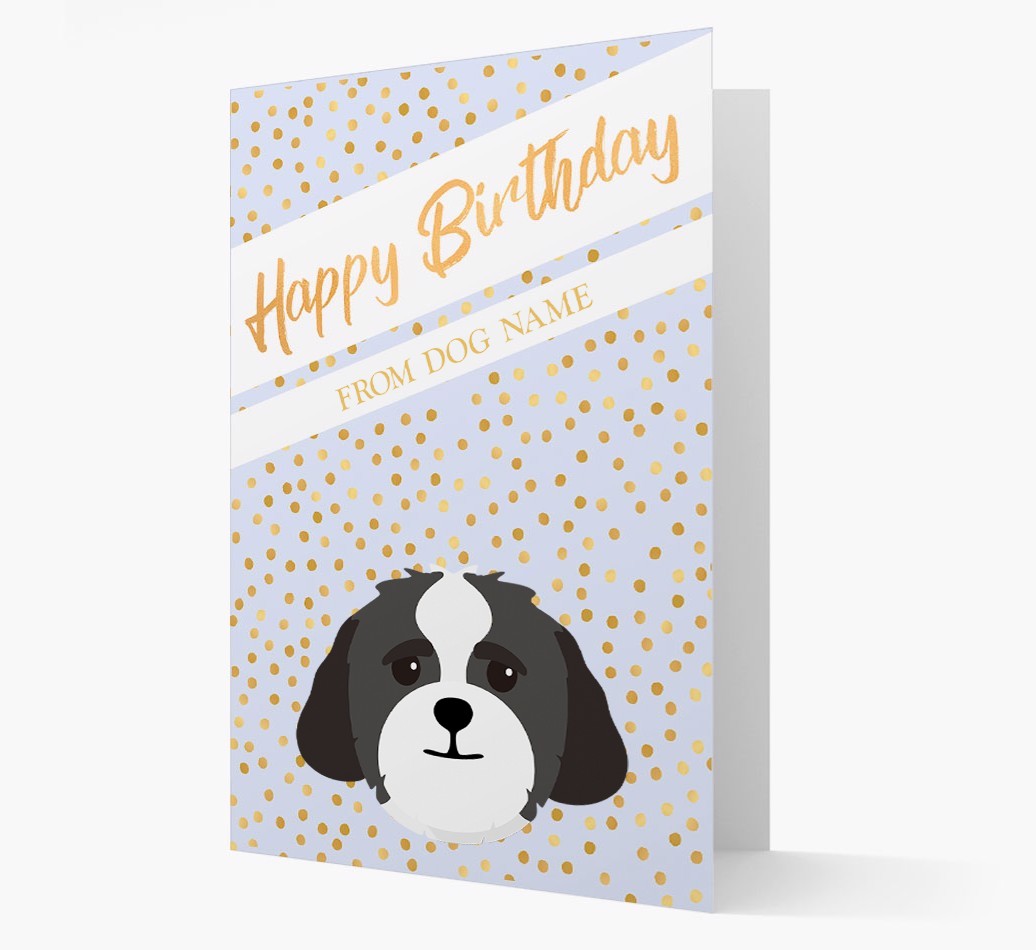 Personalised 'Happy Birthday' Gold Detail {breedFullName} Card