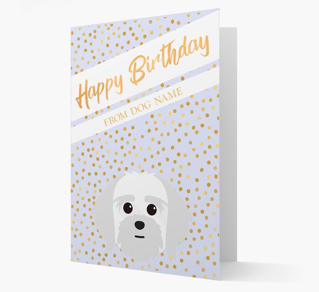 Personalised 'Happy Birthday' Gold Detail {breedFullName} Card