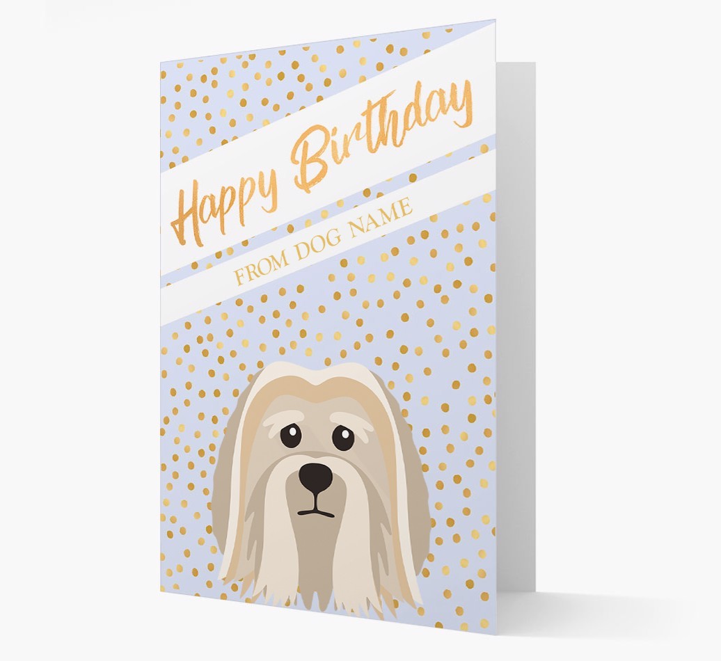 Personalised 'Happy Birthday' Gold Detail {breedFullName} Card