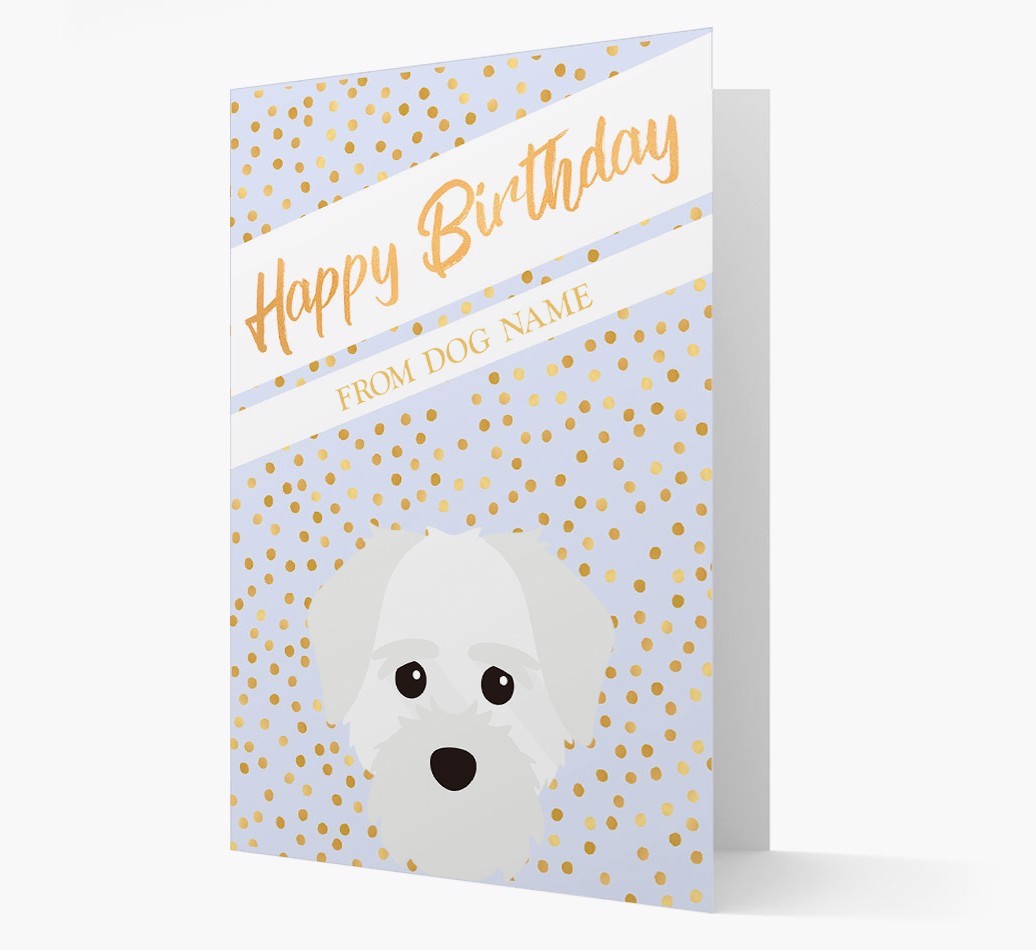 Personalised 'Happy Birthday' Gold Detail {breedFullName} Card