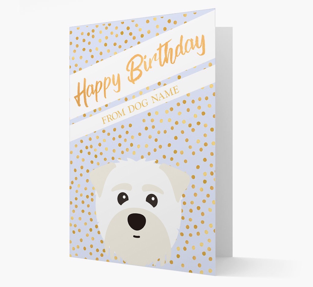 Personalised 'Happy Birthday' Gold Detail {breedFullName} Card