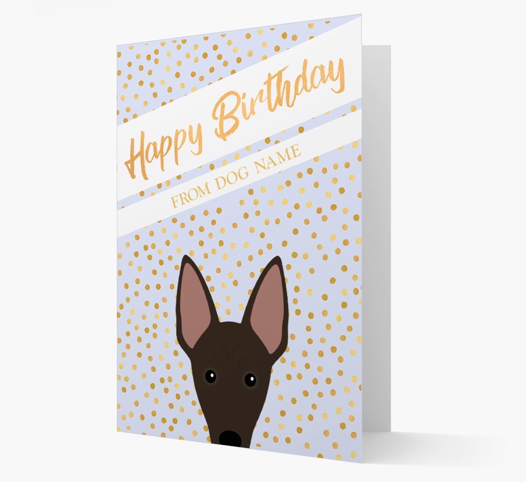 Personalised 'Happy Birthday' Gold Detail {breedFullName} Card