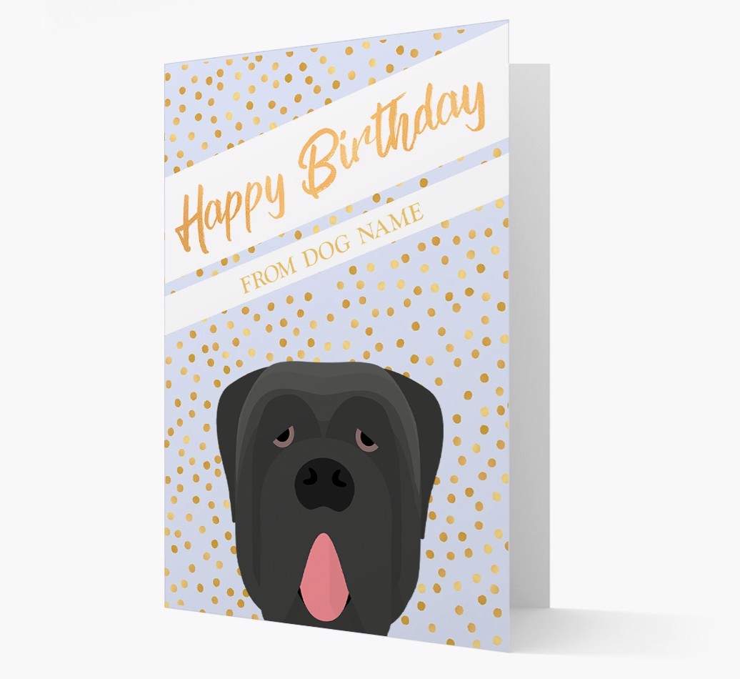 Personalised 'Happy Birthday' Gold Detail {breedFullName} Card