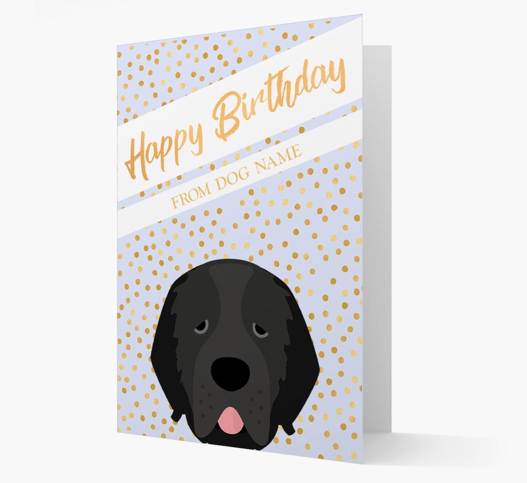 Personalised 'Happy Birthday' Gold Detail {breedFullName} Card