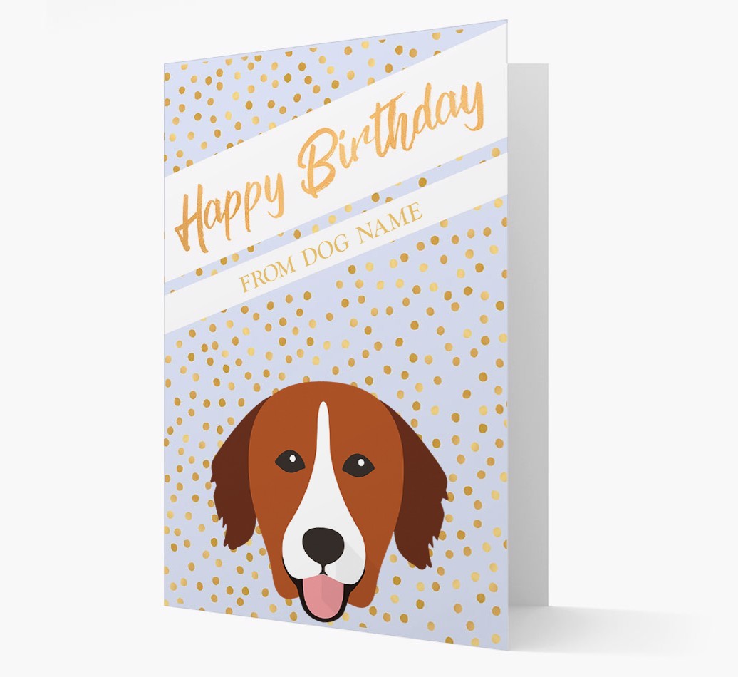 Personalised 'Happy Birthday' Gold Detail {breedFullName} Card