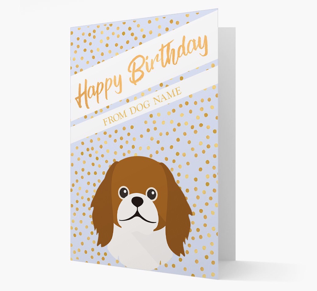 Personalised 'Happy Birthday' Gold Detail {breedFullName} Card
