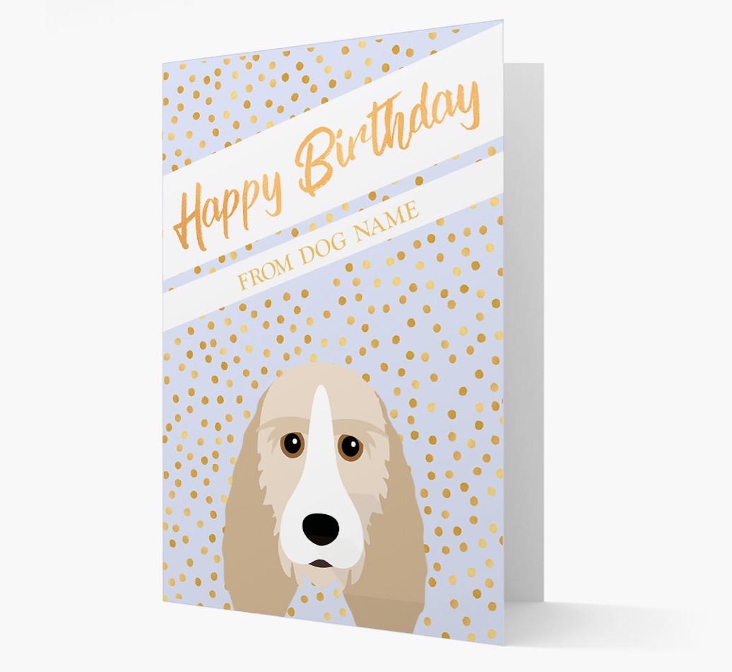 Personalised 'Happy Birthday' Gold Detail {breedFullName} Card