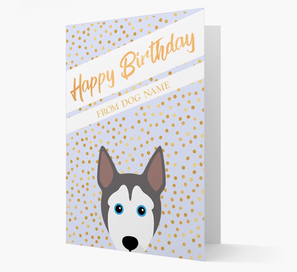 Personalised 'Happy Birthday' Gold Detail {breedFullName} Card