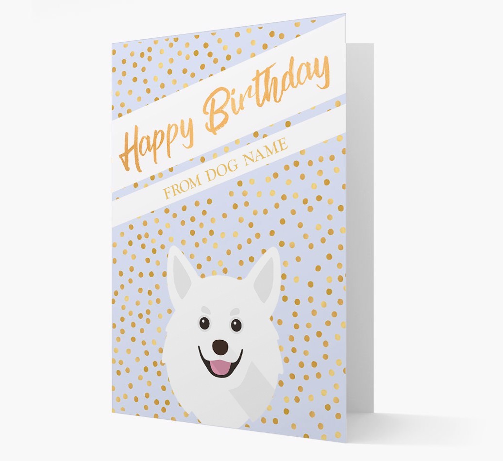 Personalised 'Happy Birthday' Gold Detail {breedFullName} Card