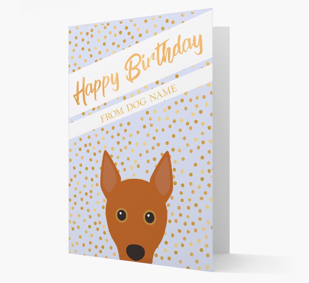 Personalised 'Happy Birthday' Gold Detail {breedFullName} Card
