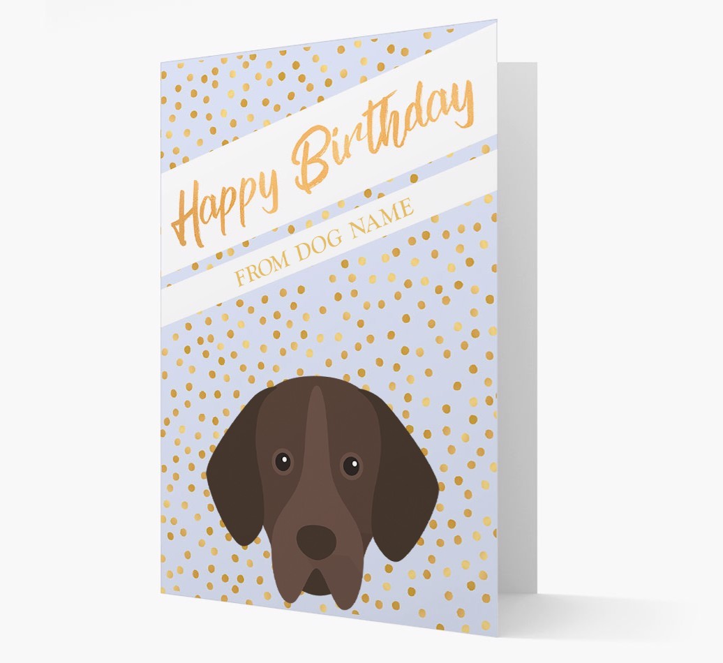 Personalised 'Happy Birthday' Gold Detail {breedFullName} Card