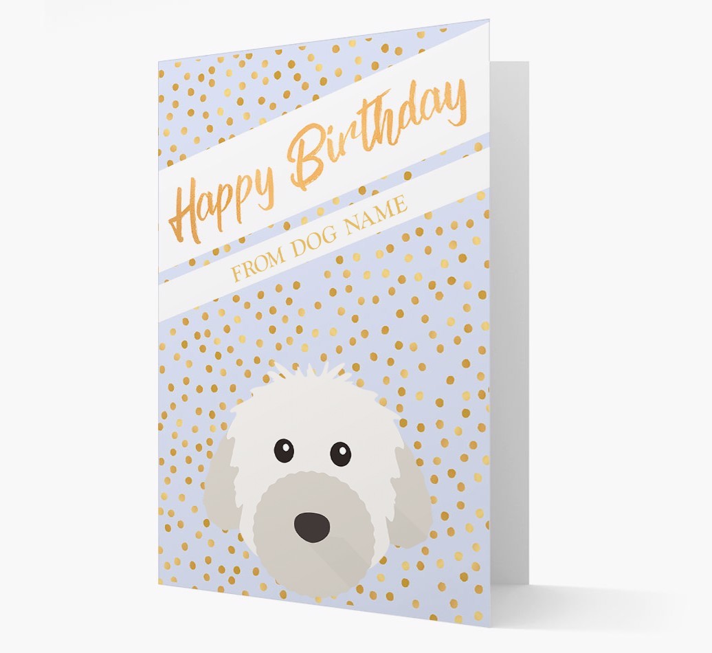 Personalised 'Happy Birthday' Gold Detail {breedFullName} Card