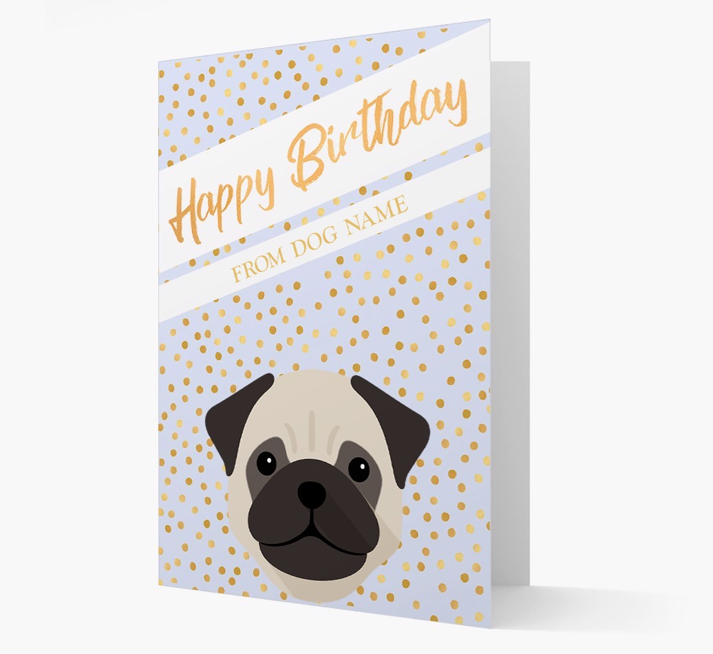 Personalised 'Happy Birthday' Gold Detail {breedFullName} Card