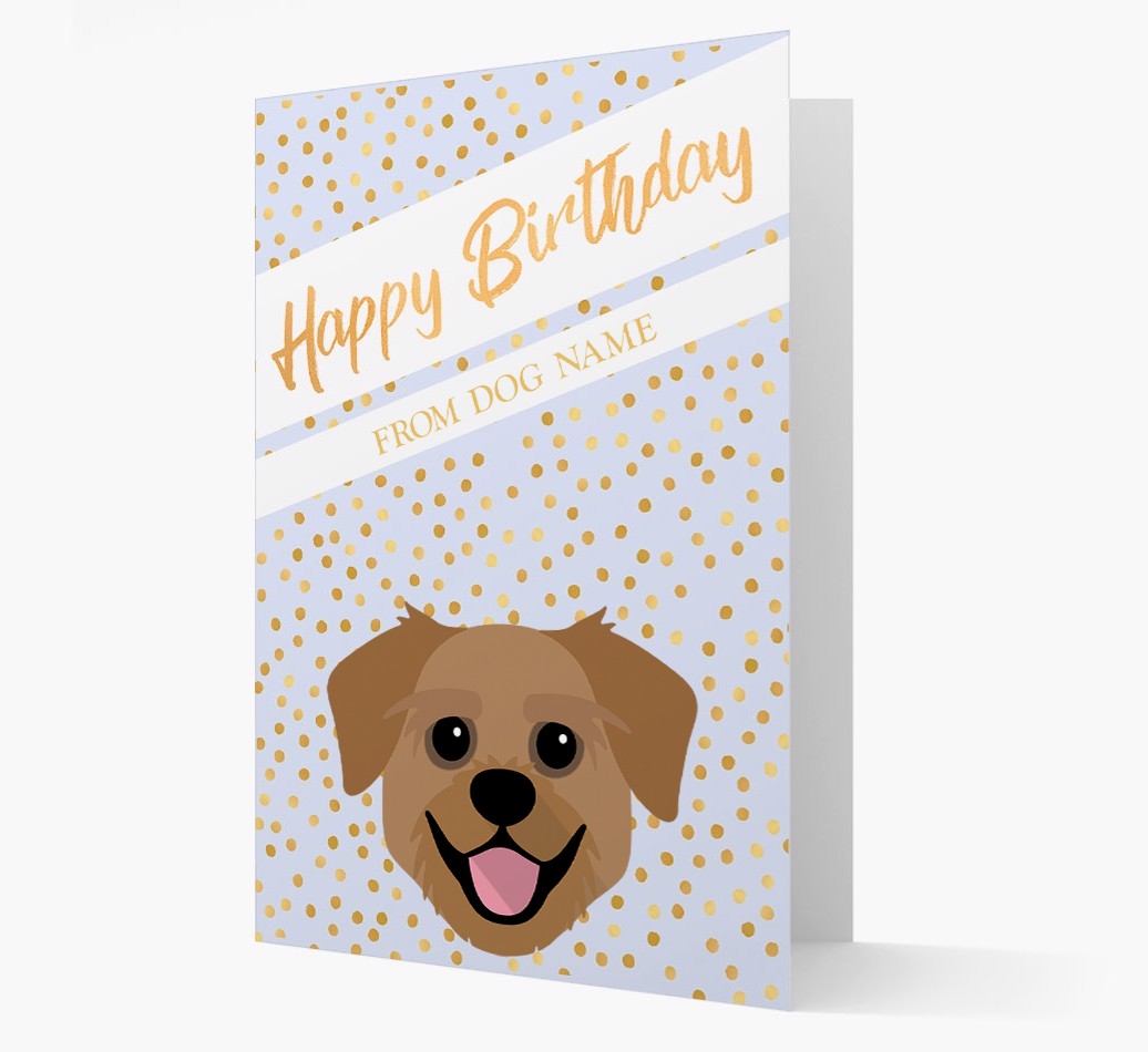 Personalised 'Happy Birthday' Gold Detail {breedFullName} Card