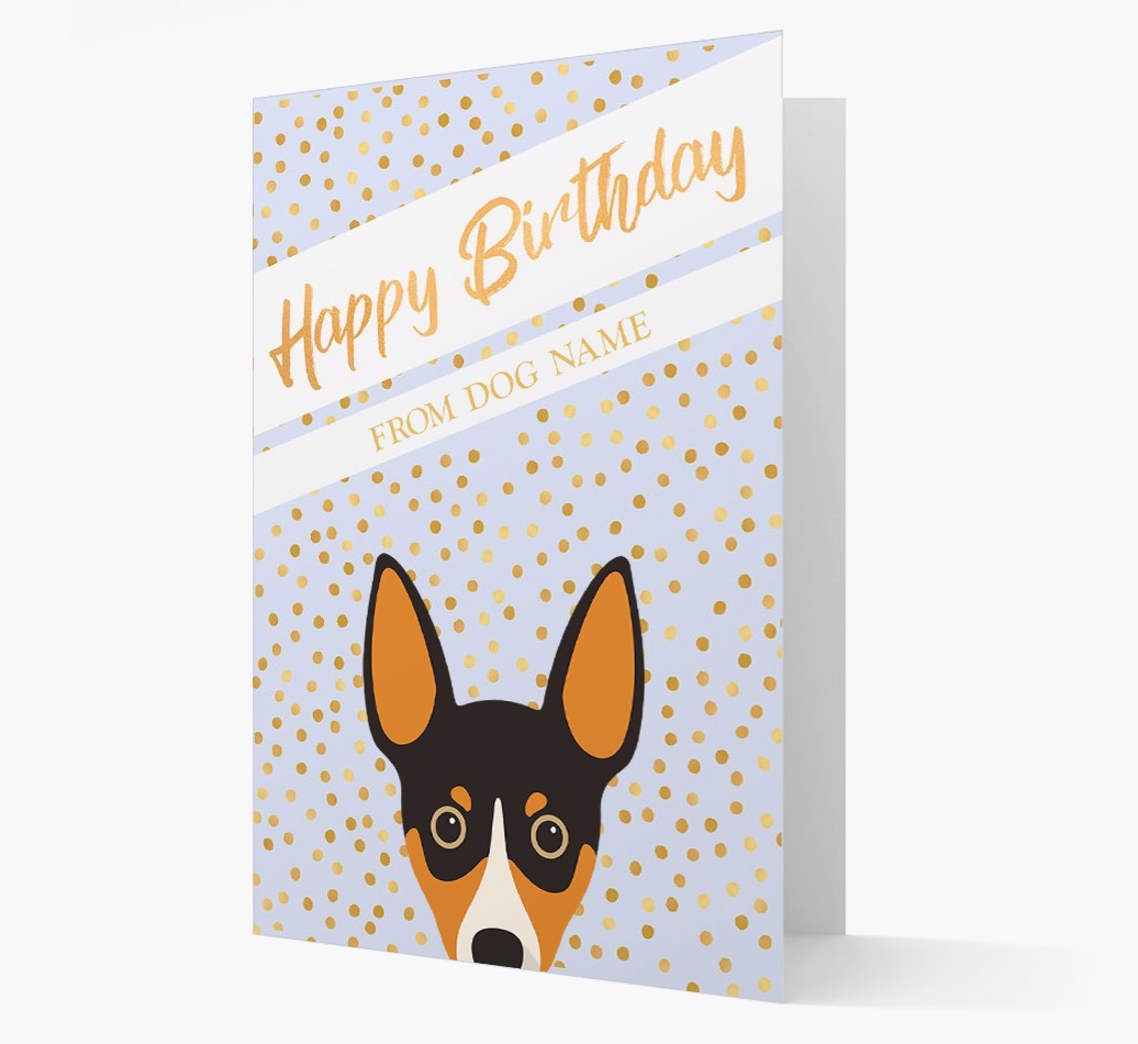 Personalised 'Happy Birthday' Gold Detail {breedFullName} Card
