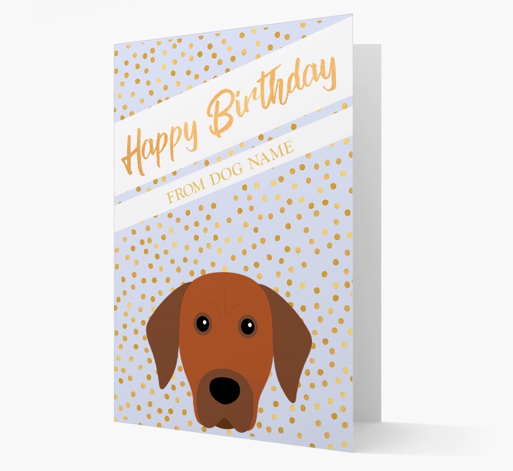 Personalised 'Happy Birthday' Gold Detail {breedFullName} Card
