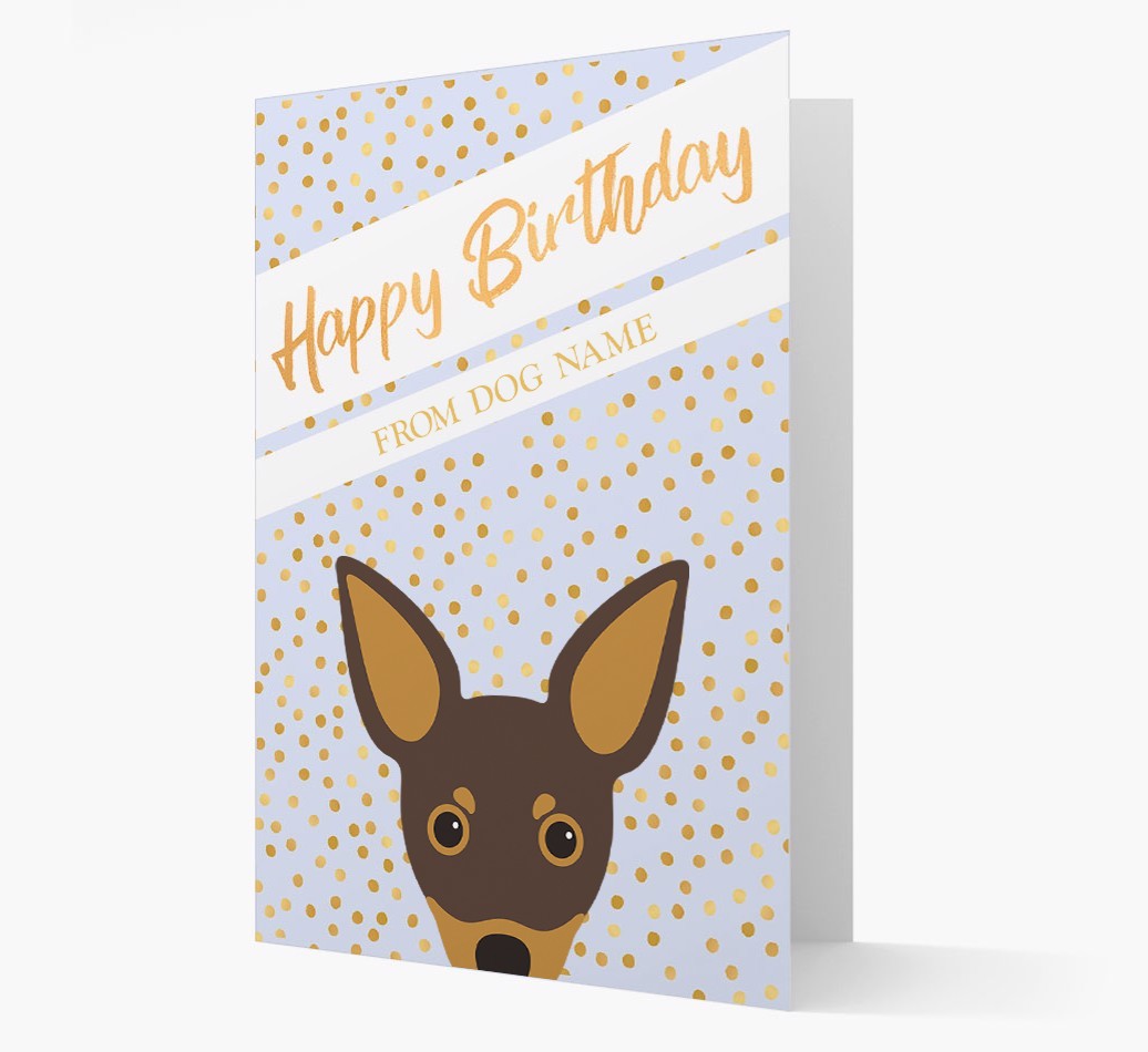 Personalised 'Happy Birthday' Gold Detail {breedFullName} Card