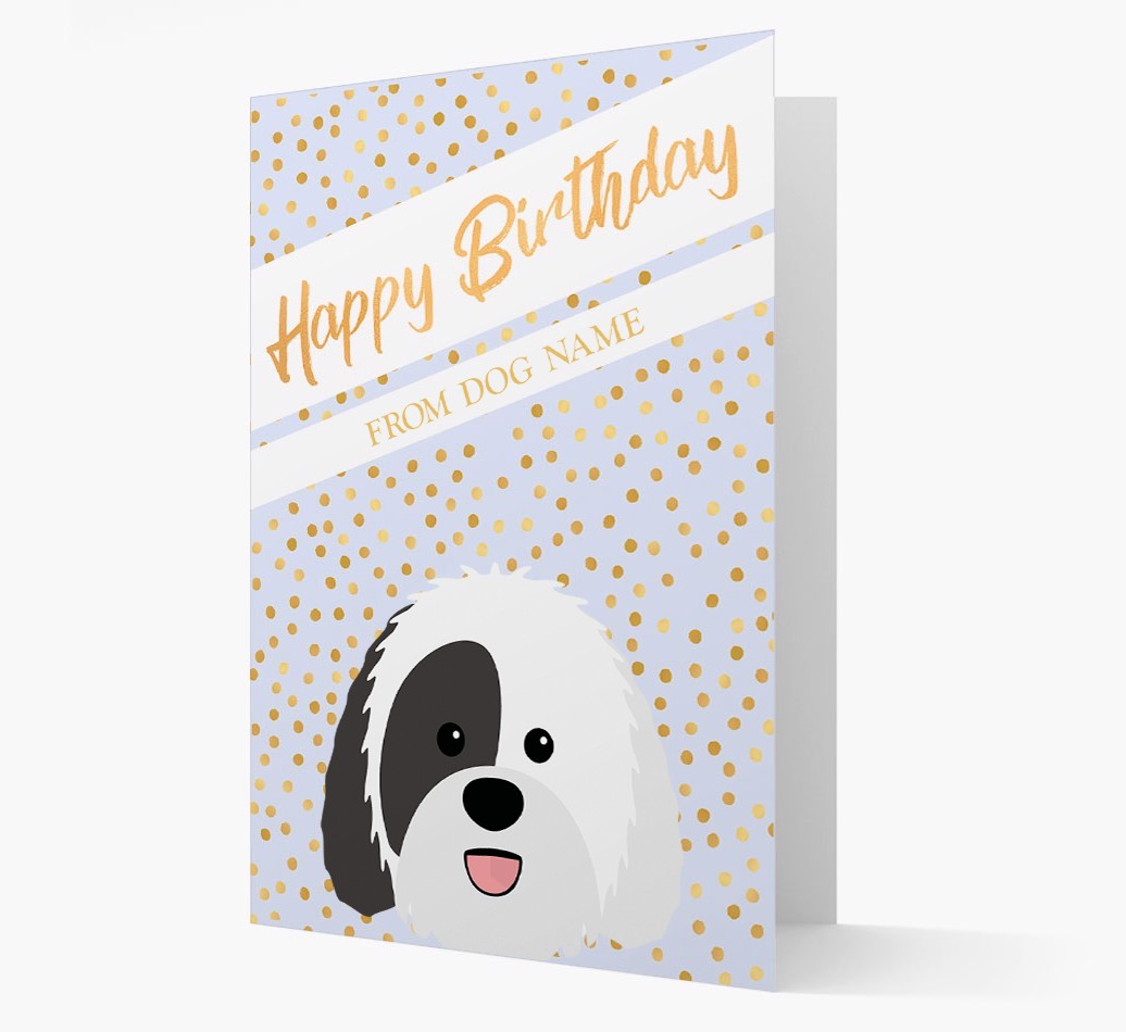 Personalised 'Happy Birthday' Gold Detail {breedFullName} Card