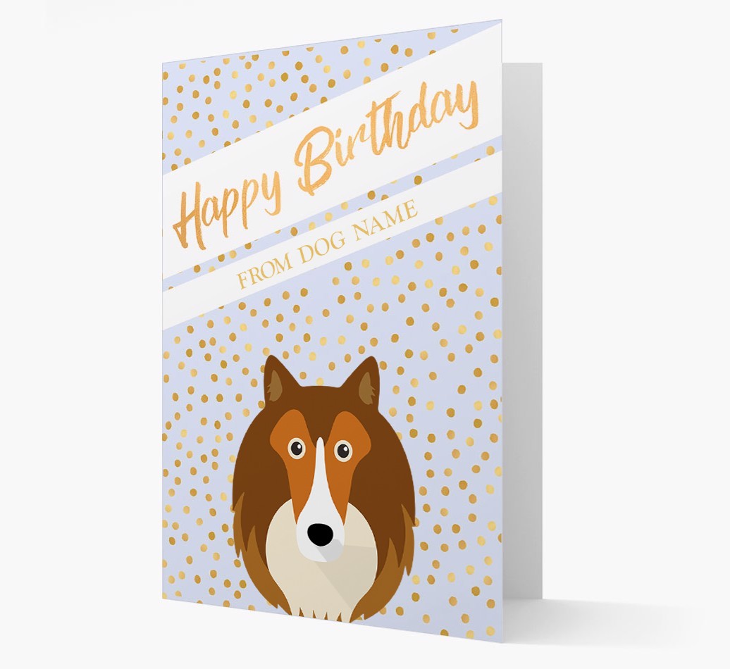 Personalised 'Happy Birthday' Gold Detail {breedFullName} Card