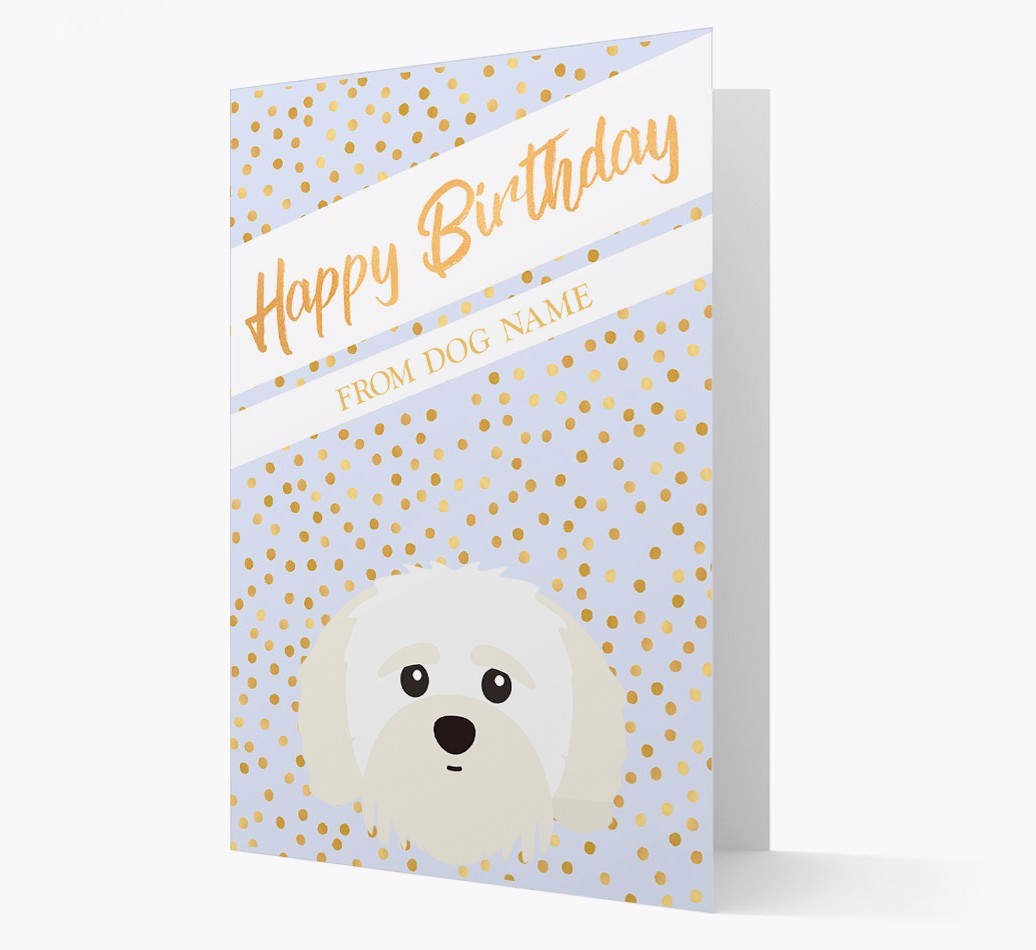 Personalised 'Happy Birthday' Gold Detail {breedFullName} Card