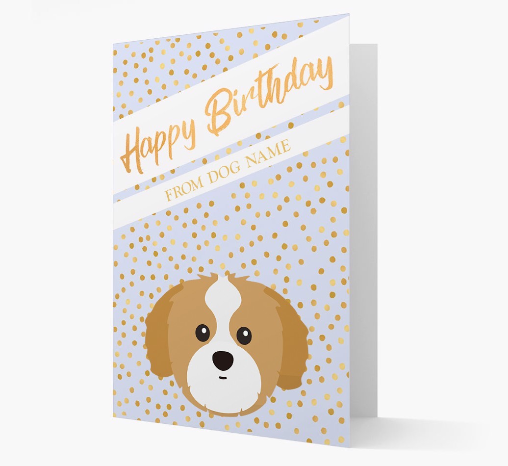 Personalised 'Happy Birthday' Gold Detail {breedFullName} Card