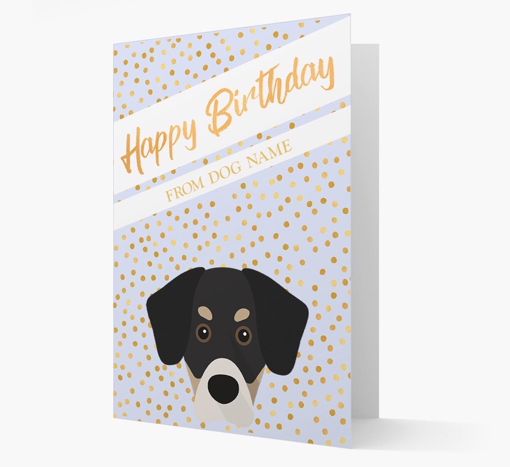 Personalised 'Happy Birthday' Gold Detail {breedFullName} Card