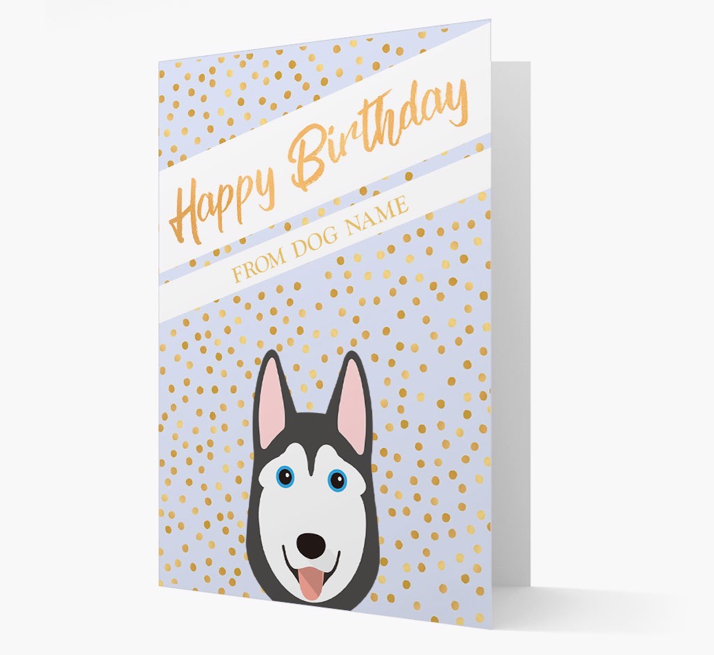 Personalised 'Happy Birthday' Gold Detail {breedFullName} Card