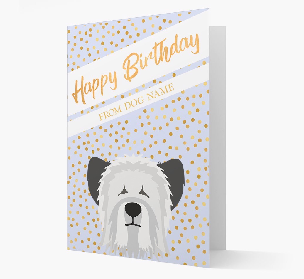Personalised 'Happy Birthday' Gold Detail {breedFullName} Card