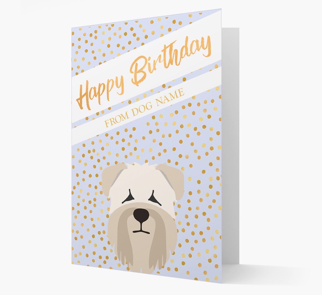 Personalised 'Happy Birthday' Gold Detail {breedFullName} Card