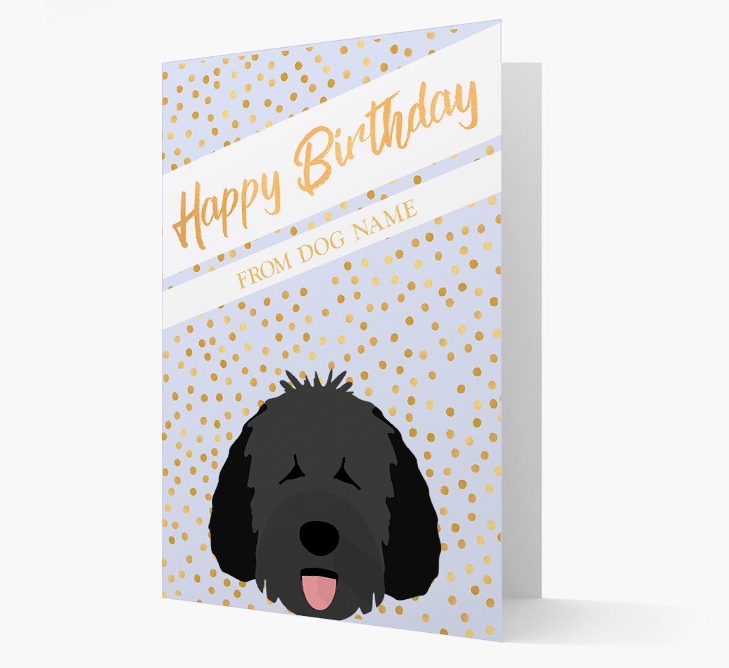 Personalised 'Happy Birthday' Gold Detail {breedFullName} Card
