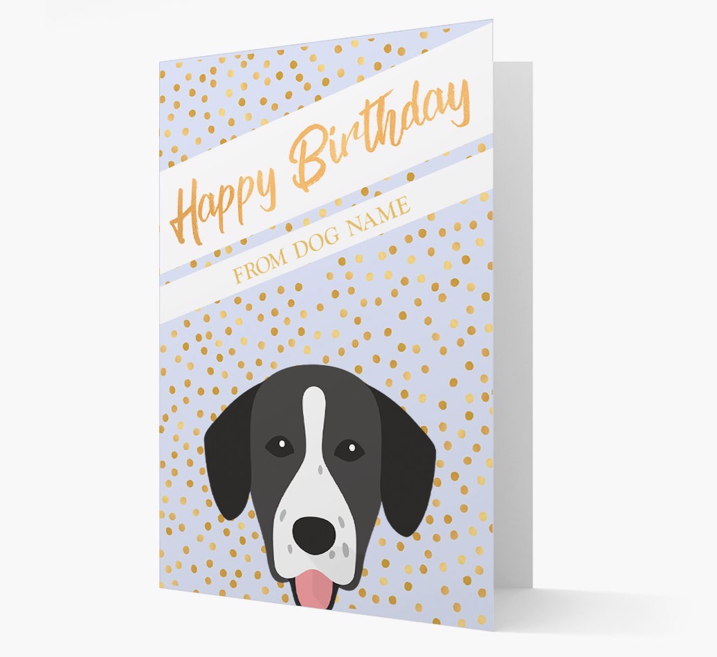 Personalised 'Happy Birthday' Gold Detail {breedFullName} Card