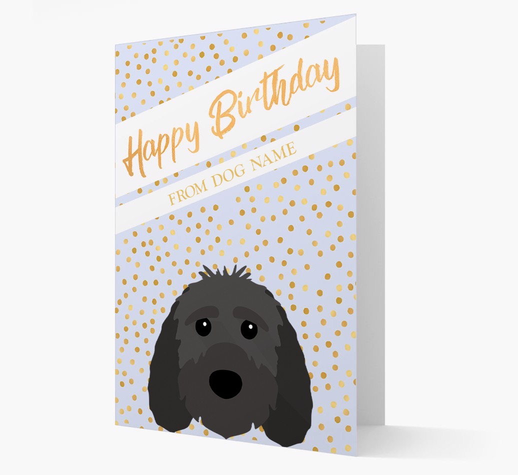Personalised 'Happy Birthday' Gold Detail {breedFullName} Card