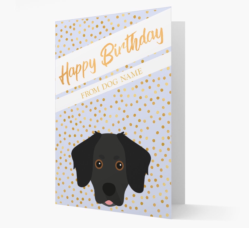 Personalised 'Happy Birthday' Gold Detail {breedFullName} Card