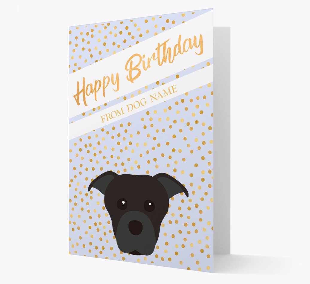 Personalised 'Happy Birthday' Gold Detail {breedFullName} Card