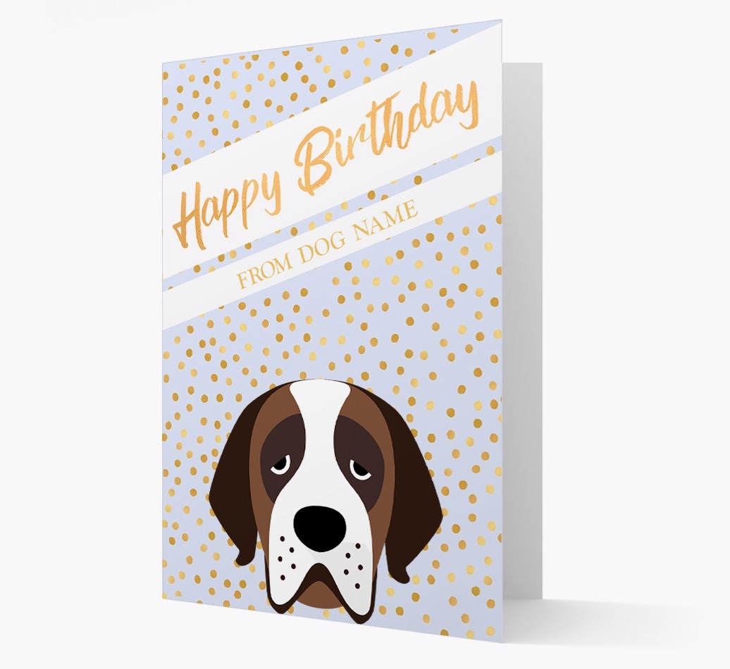 Personalised 'Happy Birthday' Gold Detail {breedFullName} Card