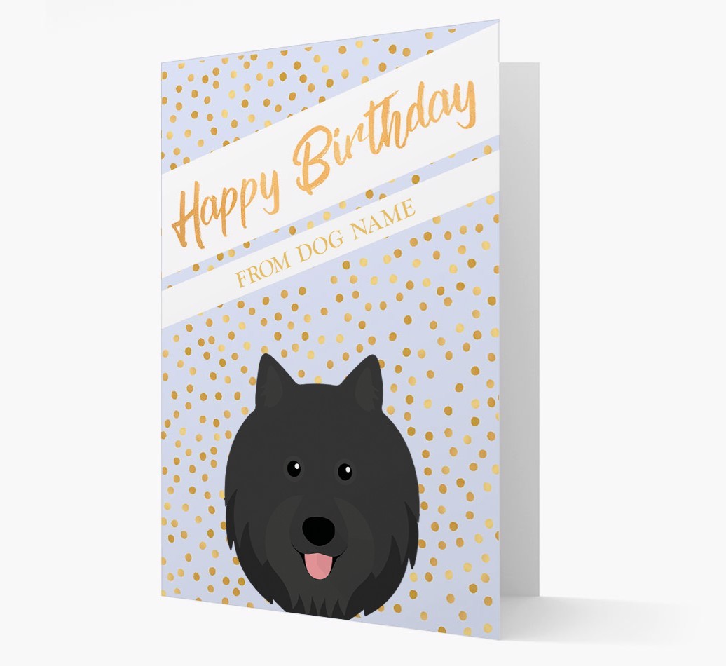 Personalised 'Happy Birthday' Gold Detail {breedFullName} Card