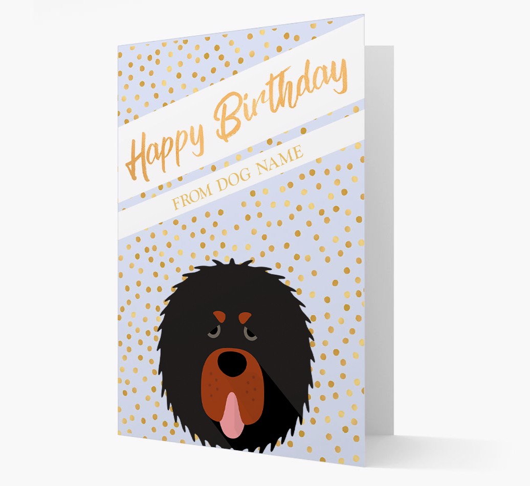 Personalised 'Happy Birthday' Gold Detail {breedFullName} Card