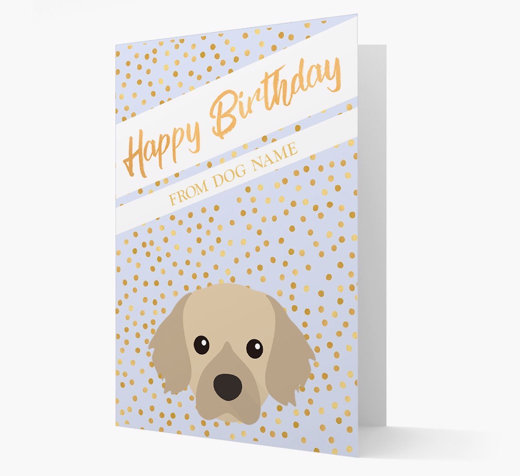 Personalised 'Happy Birthday' Gold Detail {breedFullName} Card
