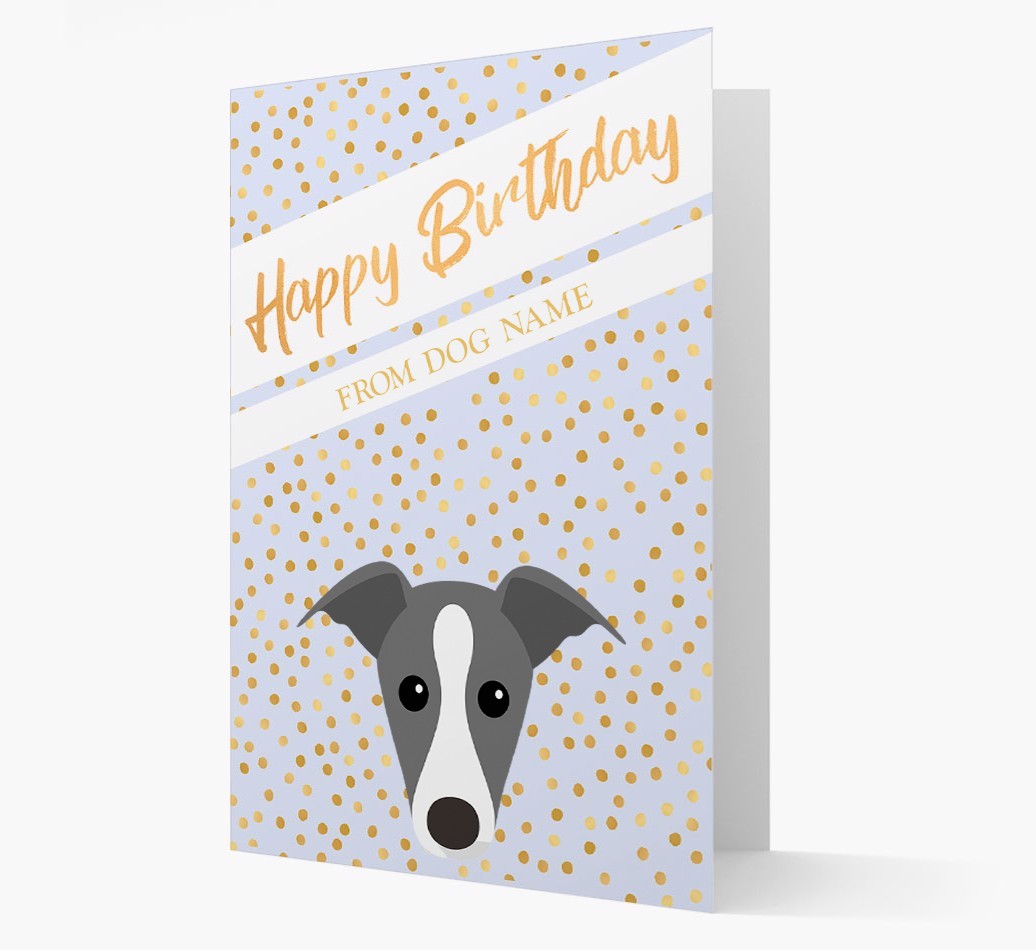 Personalised 'Happy Birthday' Gold Detail {breedFullName} Card