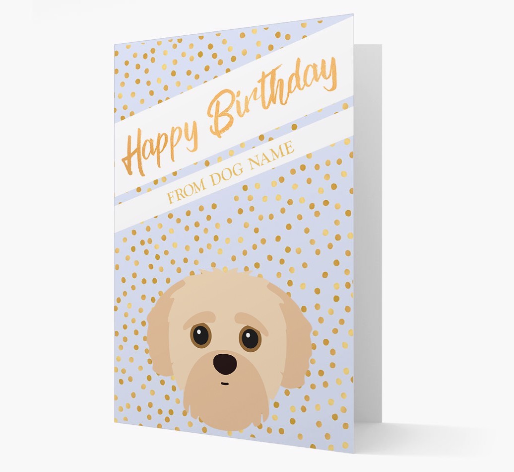 Personalised 'Happy Birthday' Gold Detail {breedFullName} Card
