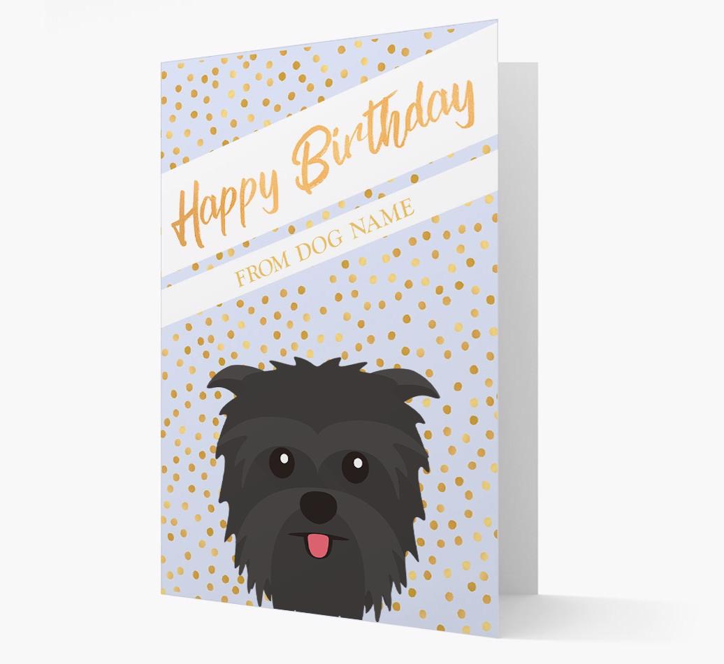 Personalized 'Happy Birthday' Gold Detail {breedFullName} Card
