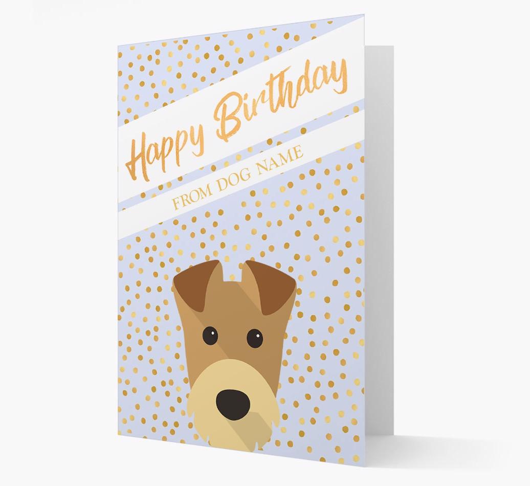 Personalized 'Happy Birthday' Gold Detail {breedFullName} Card