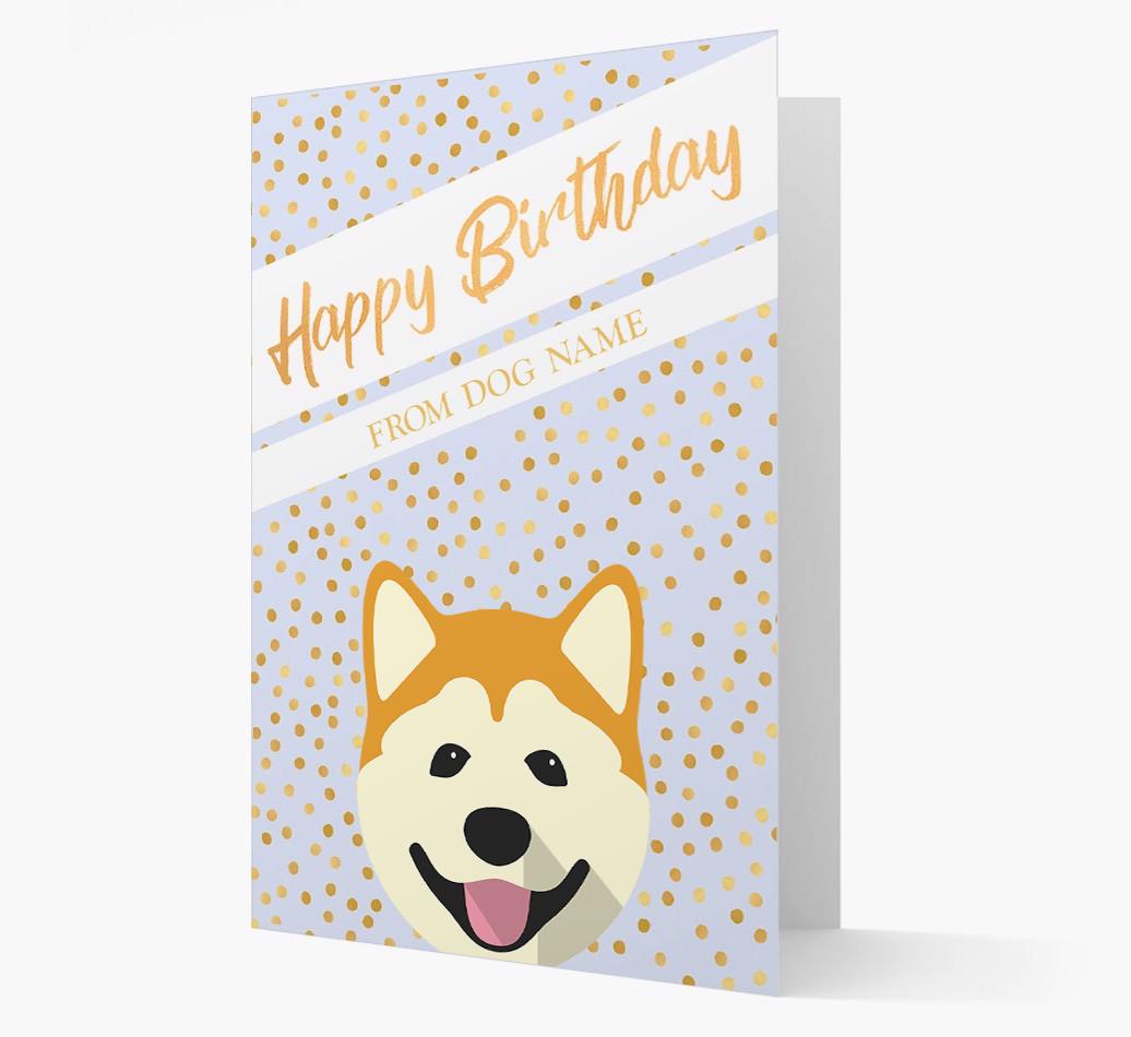 Personalized 'Happy Birthday' Gold Detail {breedFullName} Card