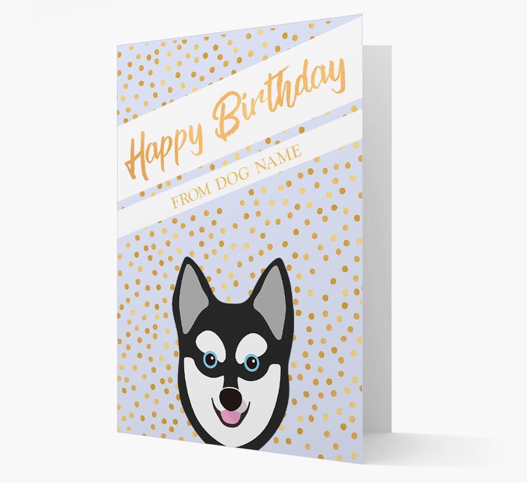 Personalized 'Happy Birthday' Gold Detail {breedFullName} Card